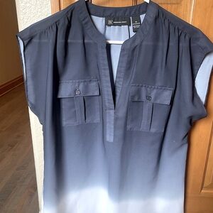 INC blue to white ombré top